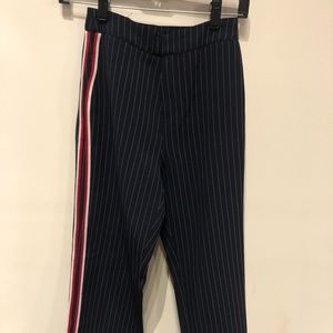Striped wide leg pants